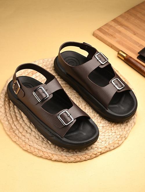 men brown back strap sandal - 21948604 -  Standard Image - 0