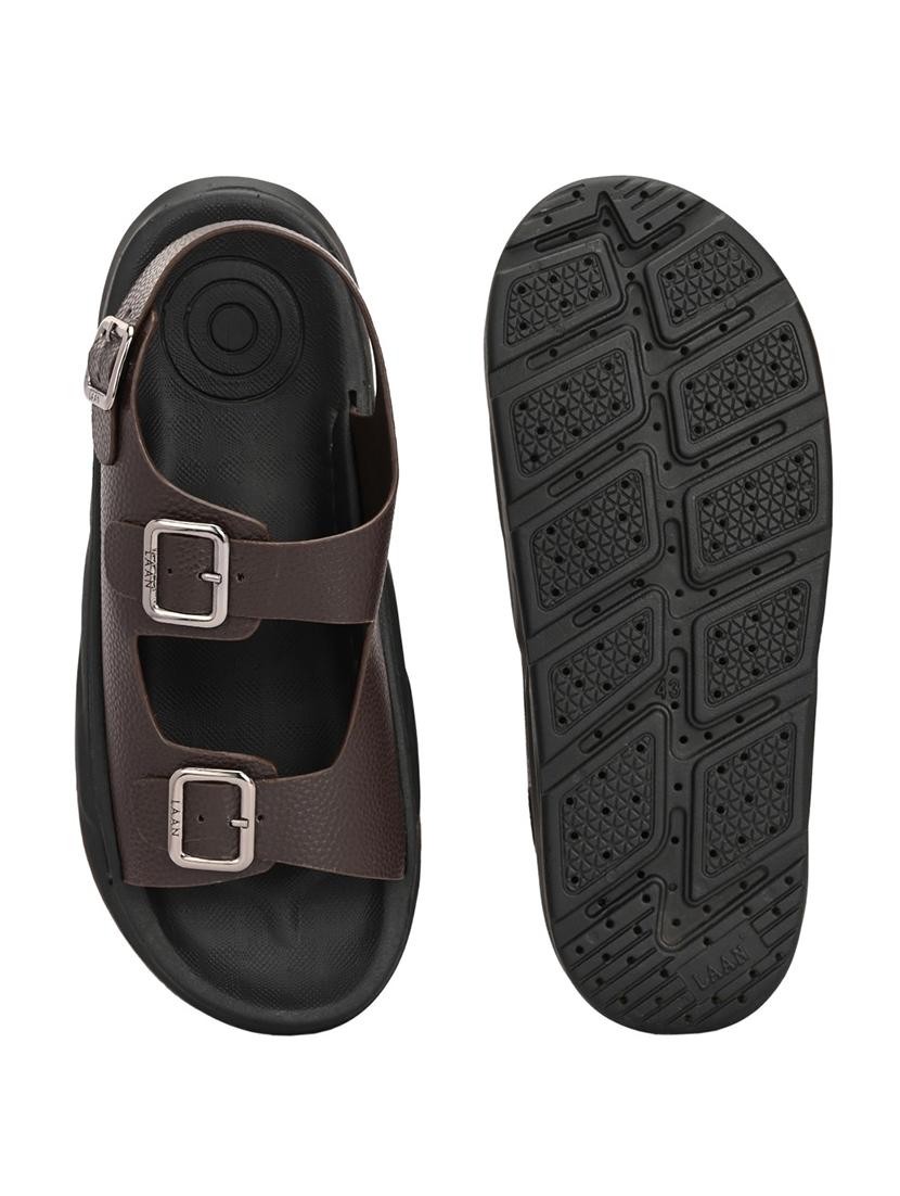 men brown back strap sandal - 21948604 - Standard Image - 4