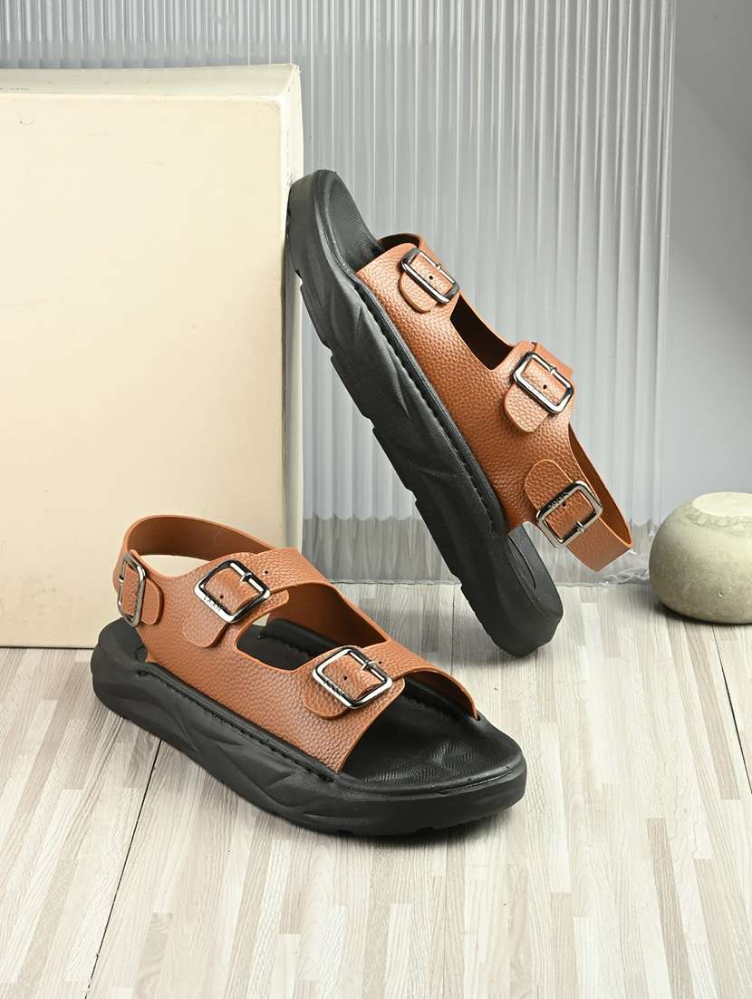 men tan back strap sandal - 21948605 -  Standard Image - 1