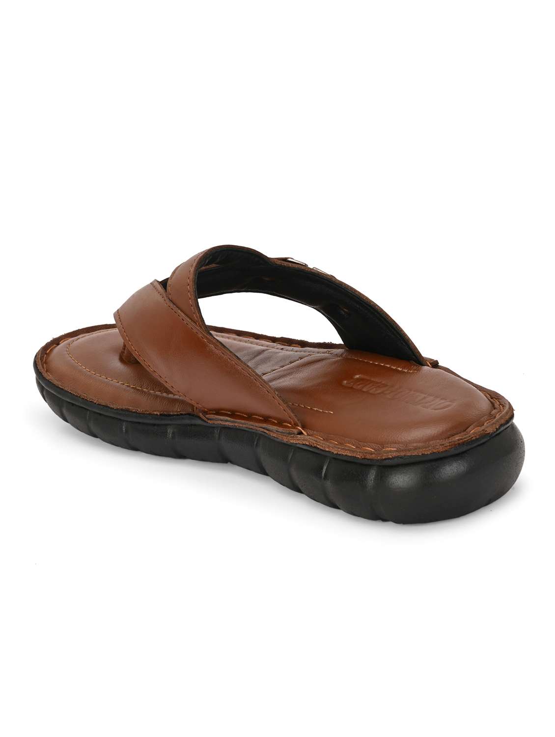 men brown toe seperator sandal - 21948609 -  Standard Image - 4