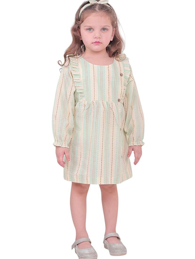 kids striped round neck frock - 21948633 - Standard Image - 1