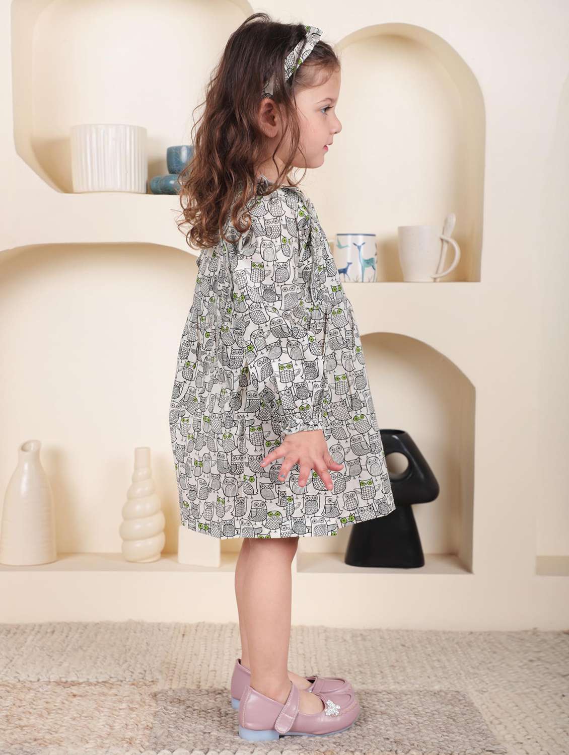 kids black printed round neck frock - 21948634 -  Standard Image - 1