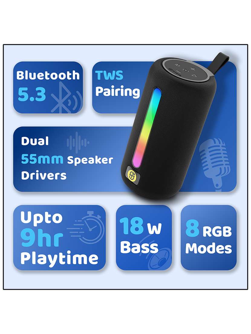 snapup stone max portable bluetooth speaker (slay black) - 21948653 -  Standard Image - 1