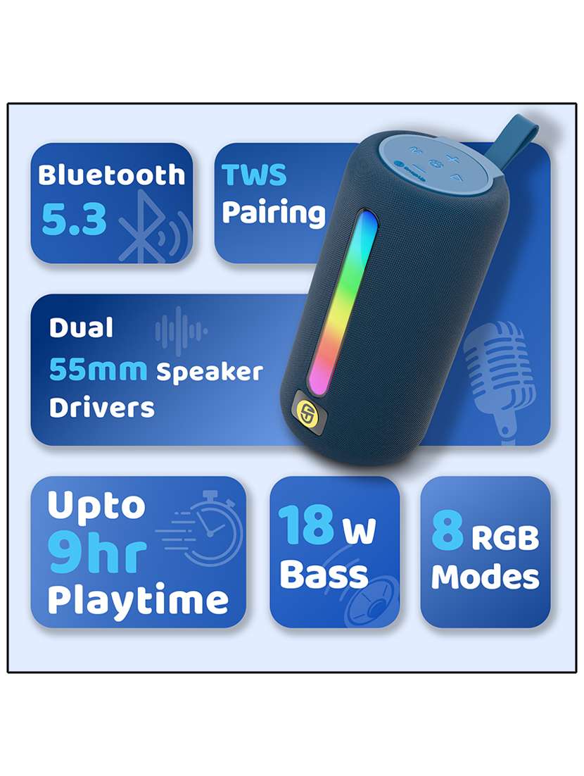 snapup stone max portable bluetooth speaker (rizz blue) - 21948654 -  Standard Image - 1