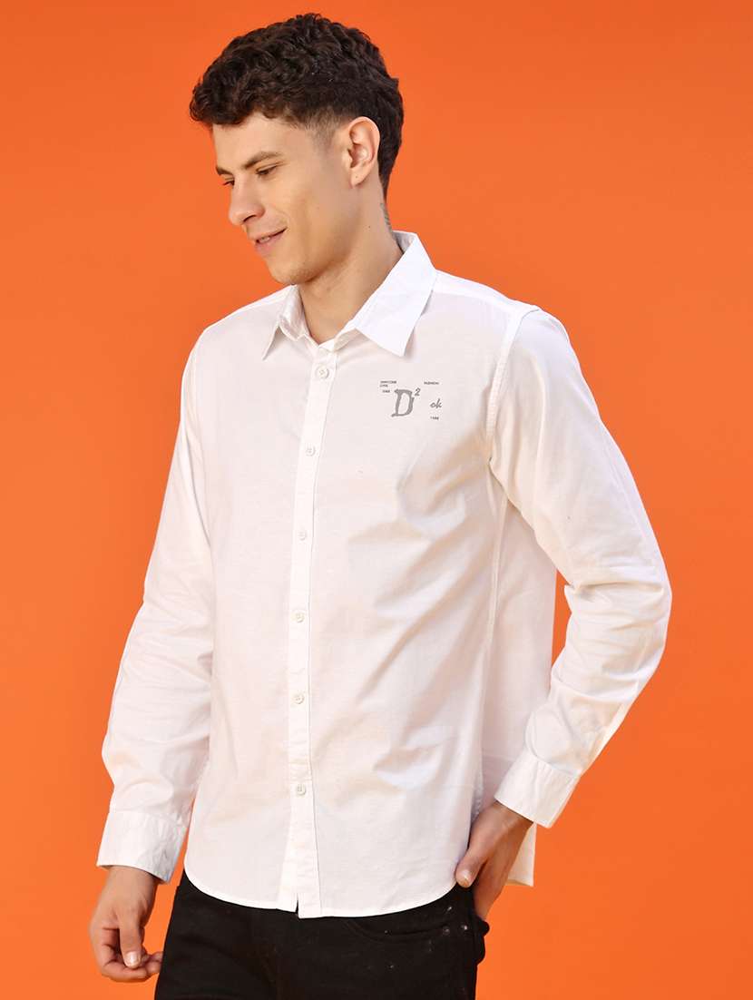 men printed collared long sleeve shirt - 21948706 -  Standard Image - 1