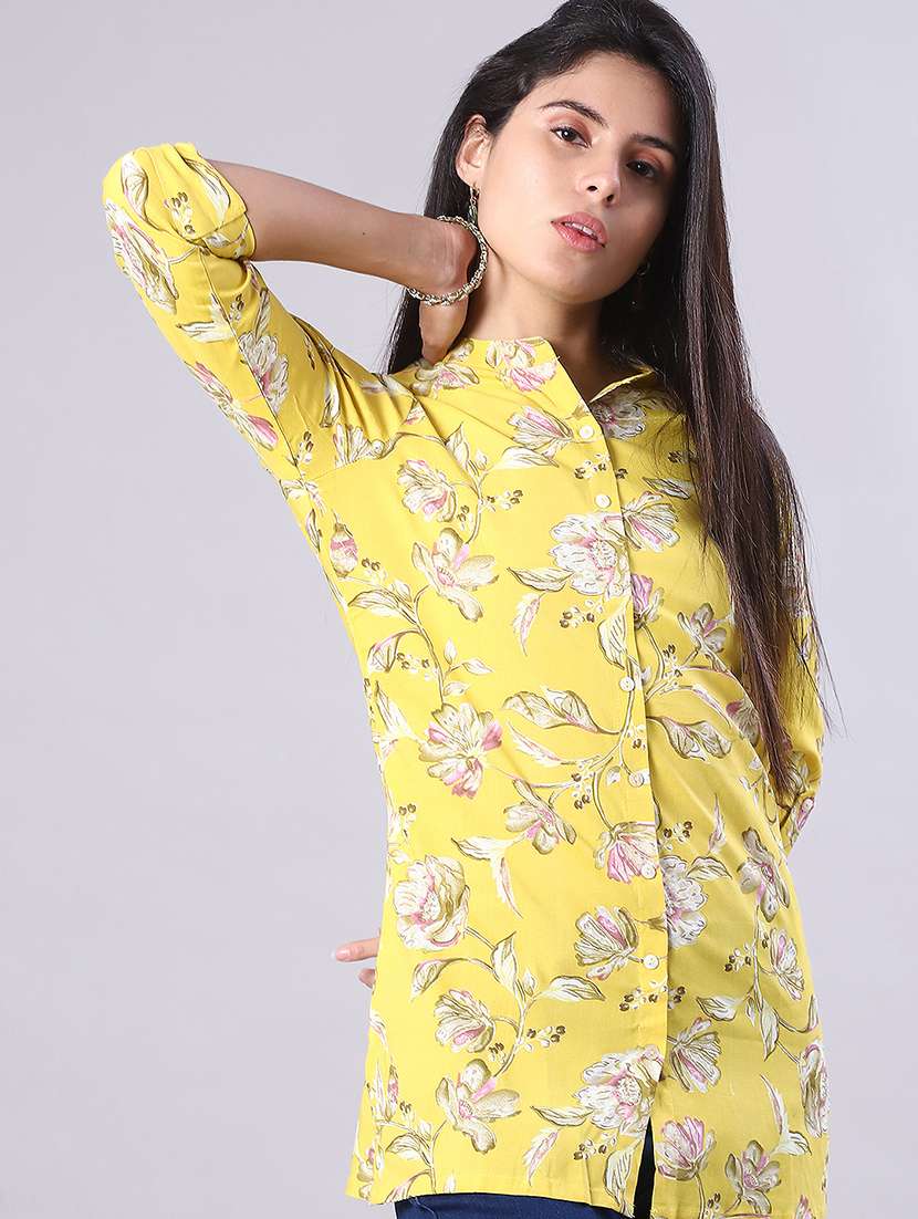women printed three quarter sleeve kurti - 21948745 -  Standard Image - 1