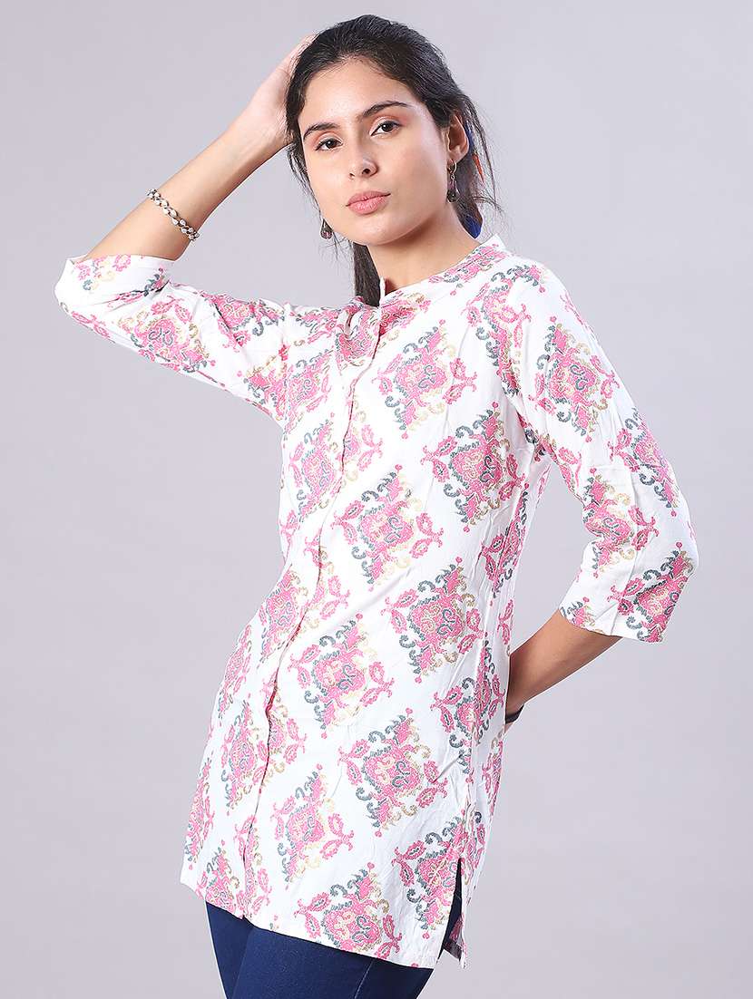 women printed three quarter sleeve kurti - 21948746 -  Standard Image - 1