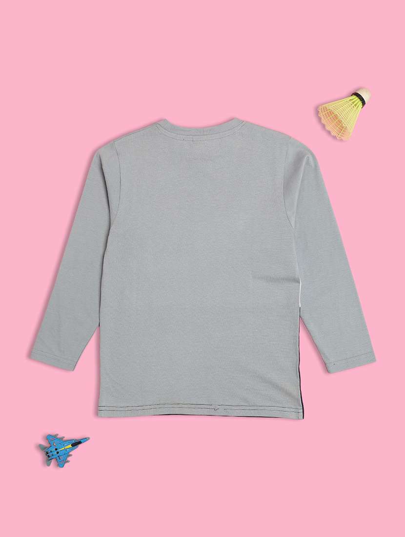 boys grey cotton blend t-shirt - 21948780 -  Standard Image - 1