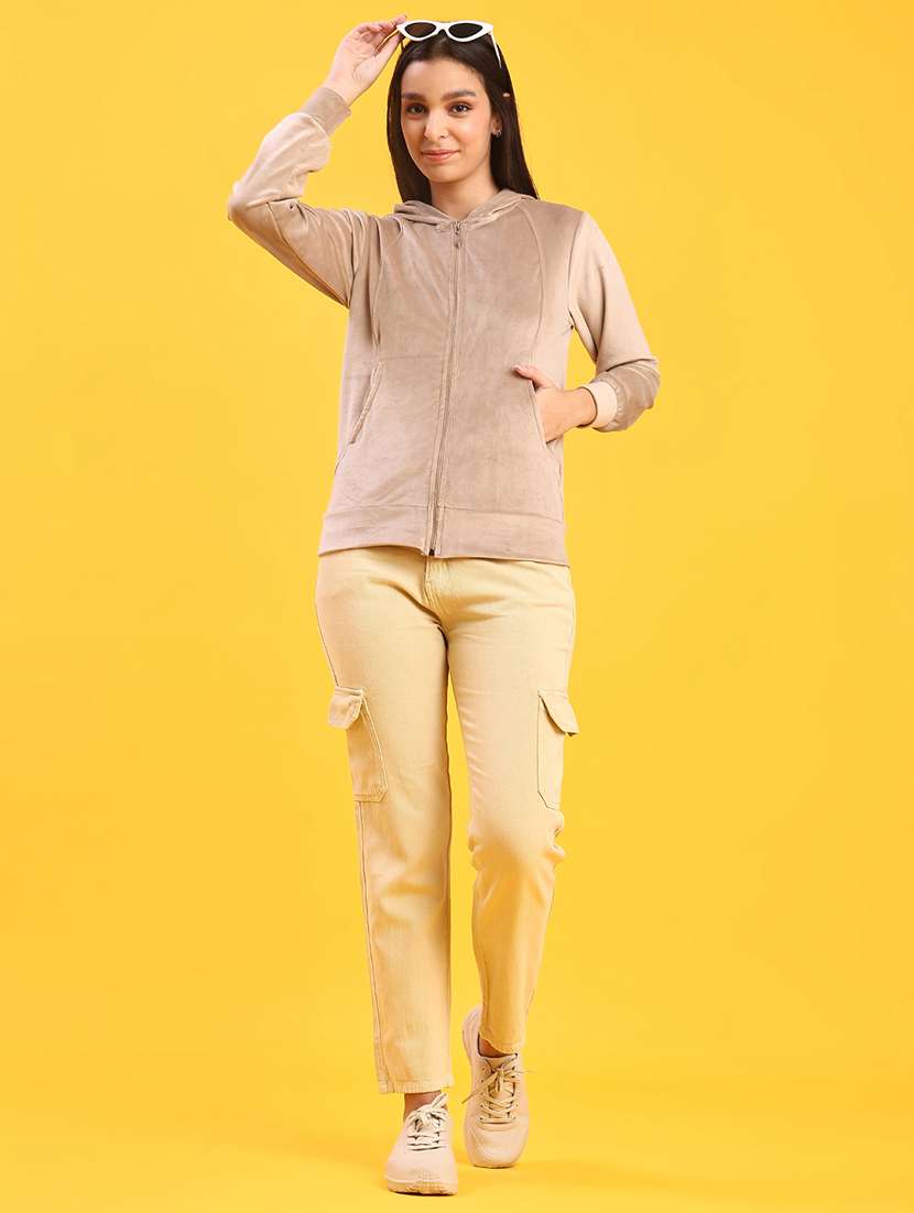 women solid mid rise cargo - 21948781 -  Standard Image - 4