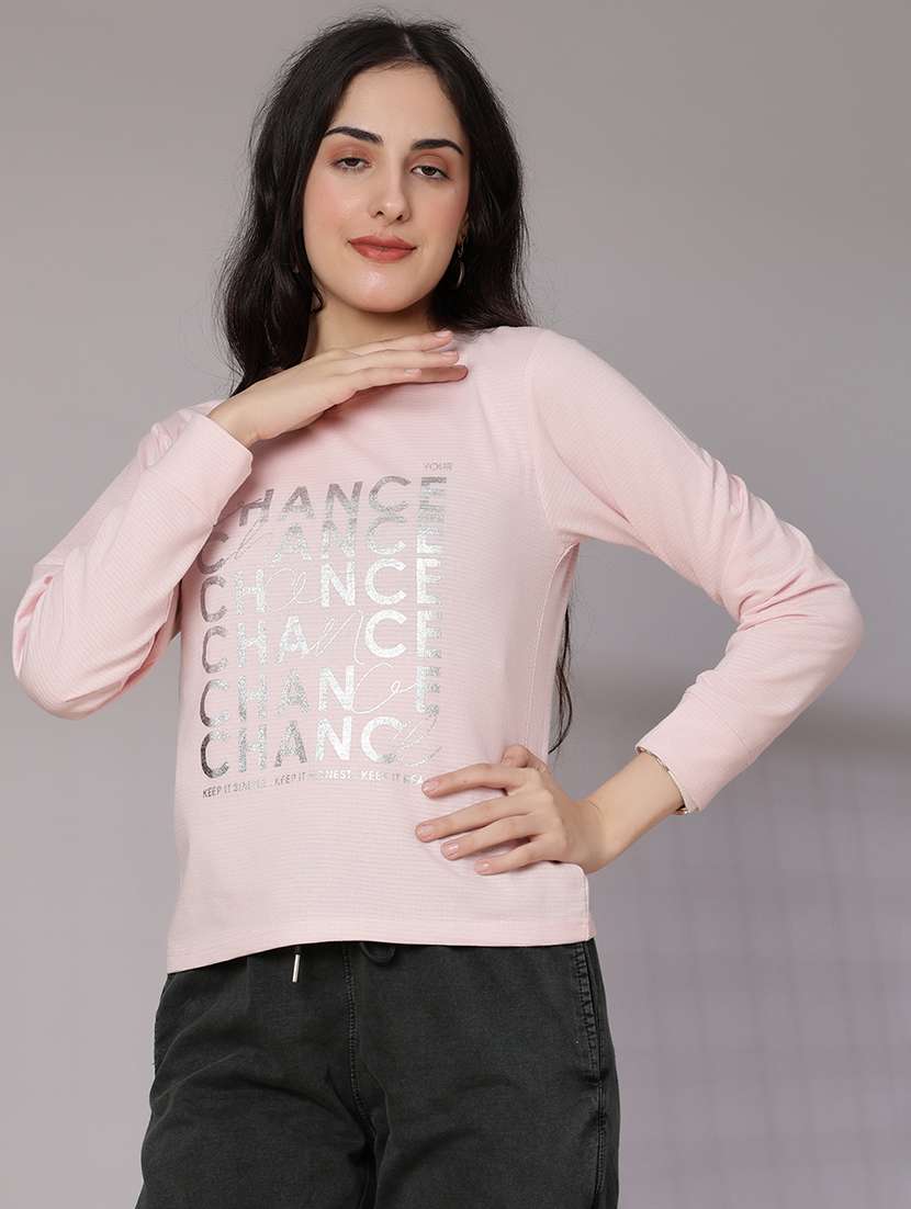women typographic long sleeve t-shirt - 21948786 -  Standard Image - 1