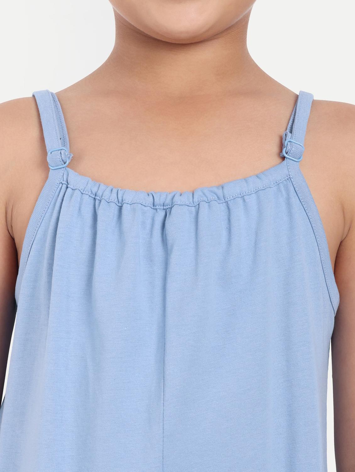 girls light blue solid full length jumpsuit - 21949158 - Standard Image - 4