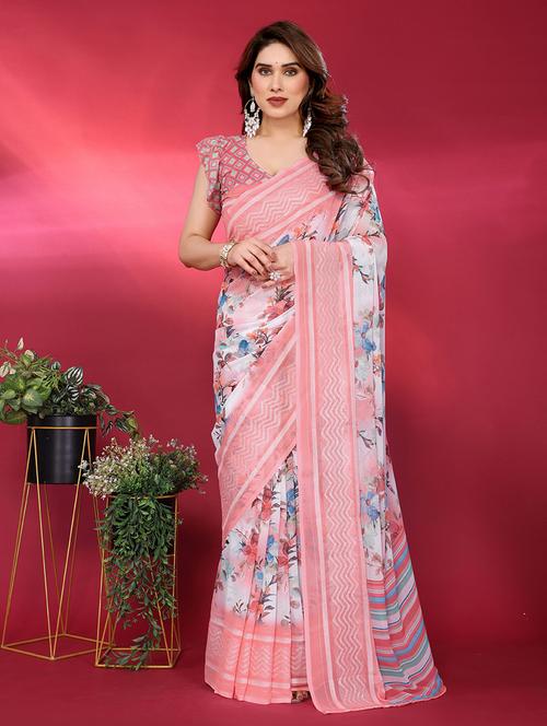 women printed casual wear saree with blouse - 21949160 - Standard Image - 0