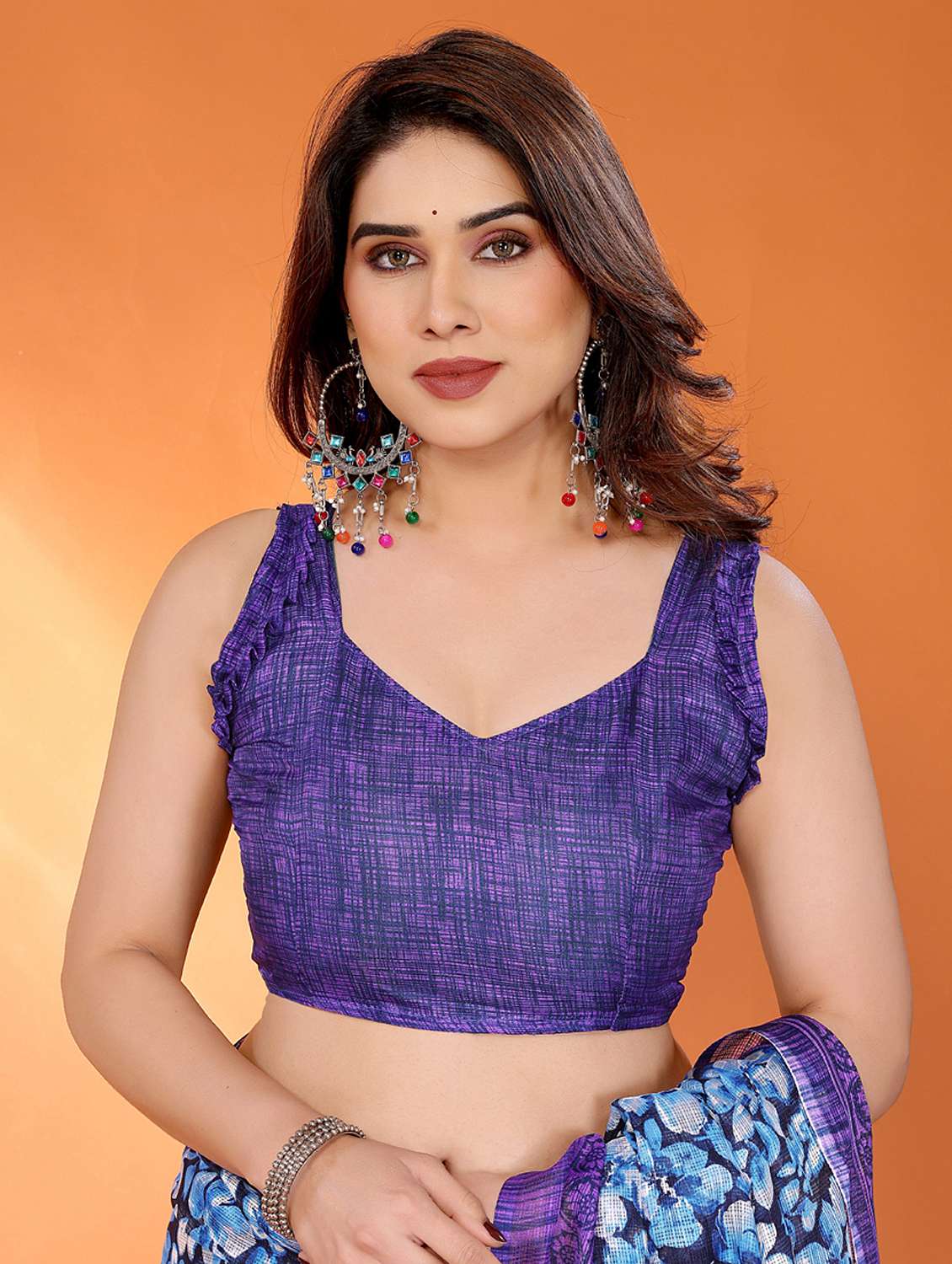 women printed casual wear saree with blouse - 21949168 -  Standard Image - 4