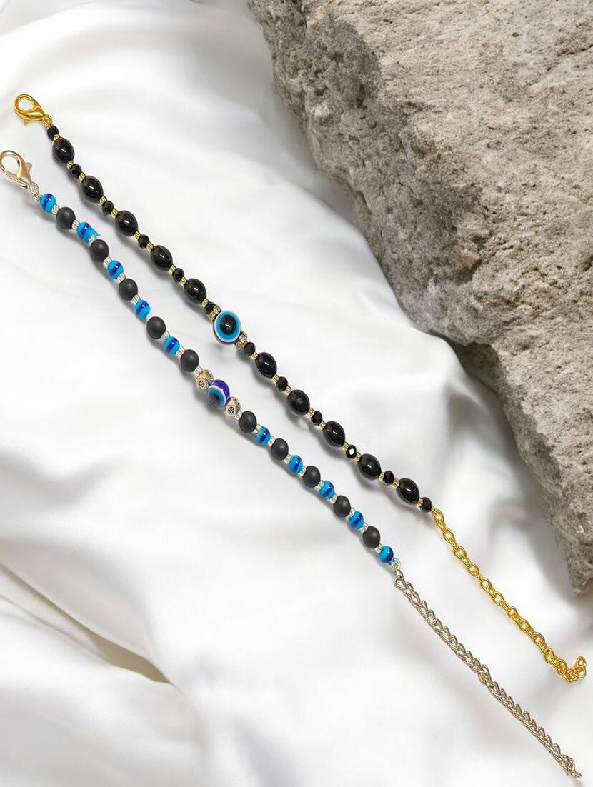 women pack of 2 beaded evil eye bracelet - 21949189 - Standard Image - 1