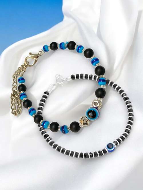 women pack of 2 beaded evil eye bracelet - 21949190 -  Standard Image - 0