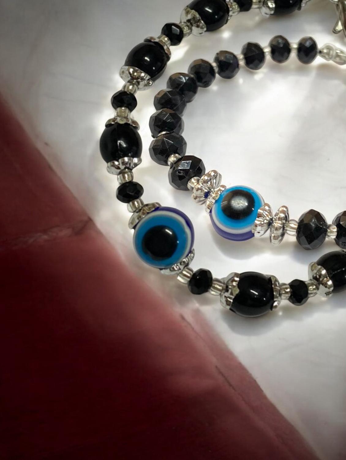 black plastic bangle s women pack of 2 beaded evil eye bracelet - 21949198 -  Standard Image - 1