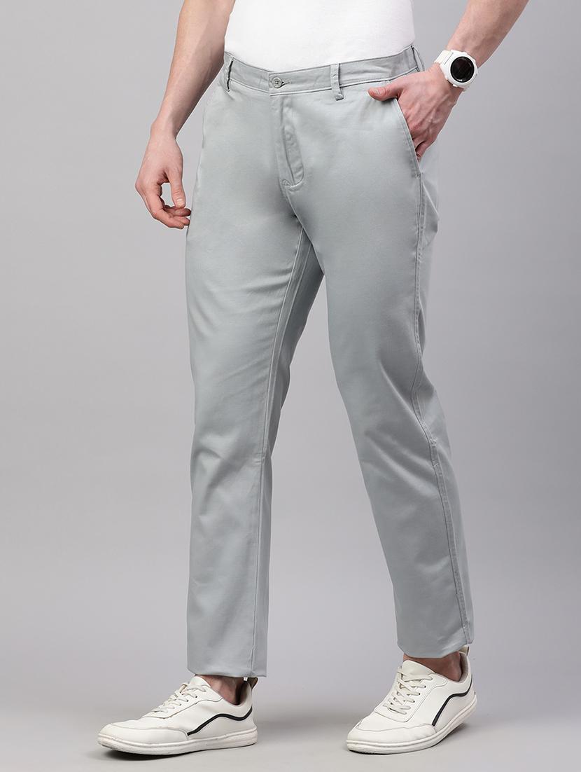 men solid mid rise flat front casual chinos - 21949207 - Standard Image - 1