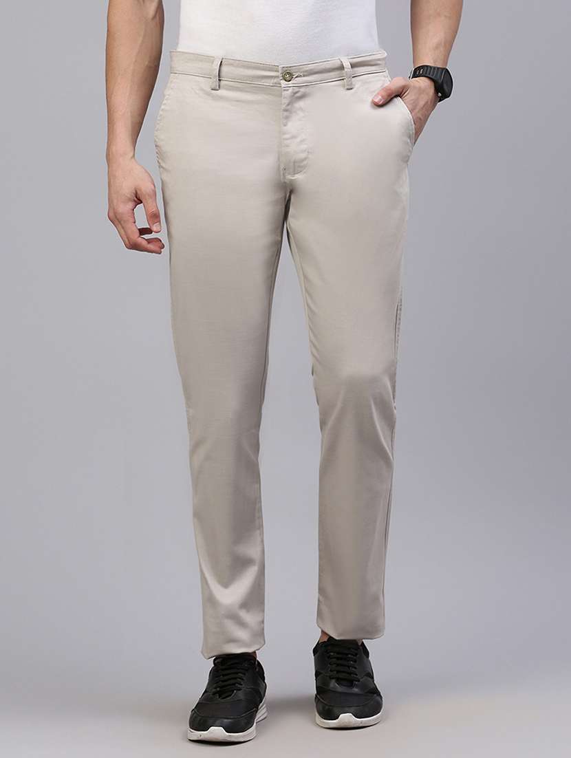 men solid mid rise flat front casual chinos  - 21949208 -  Standard Image - 1