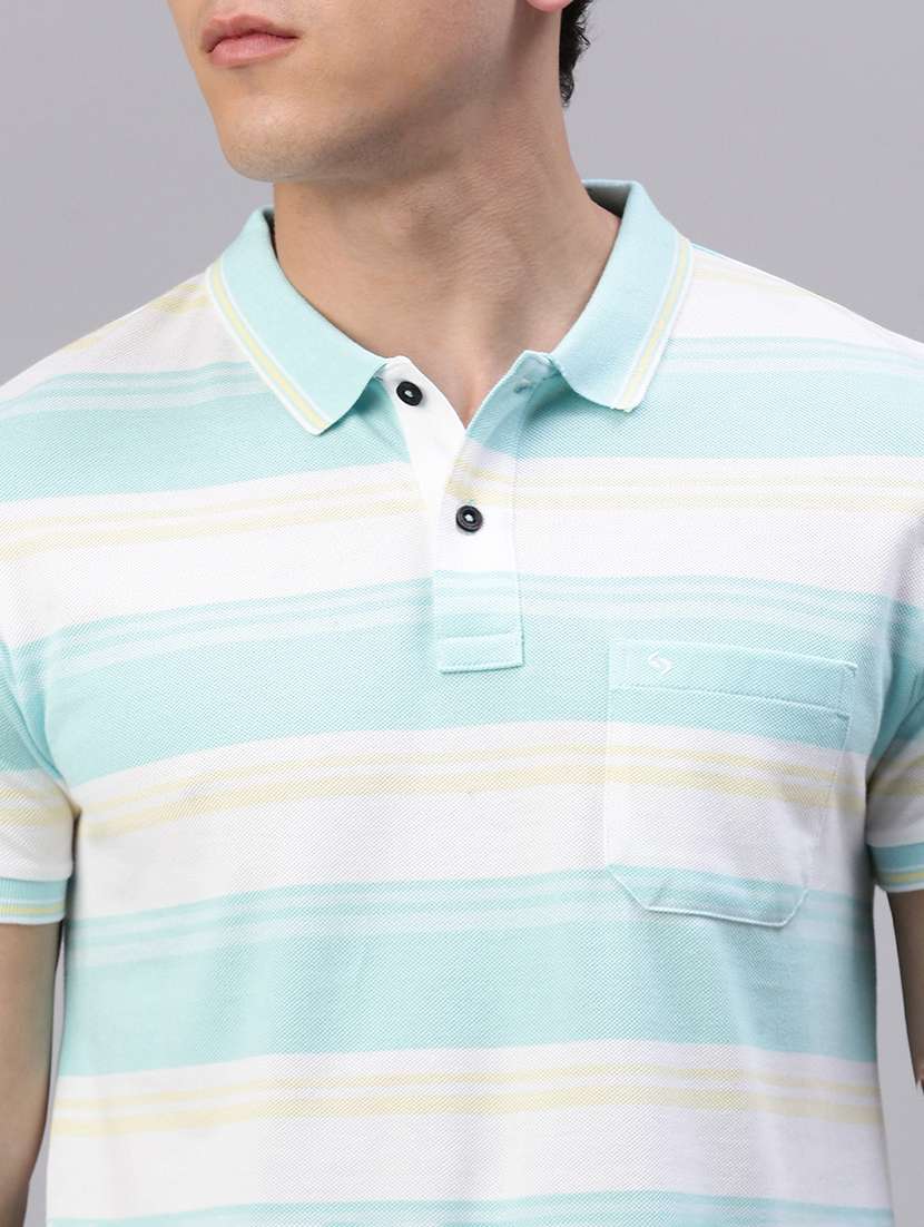 men striped short sleeve regular fit polo t-shirt - 21949211 -  Standard Image - 4