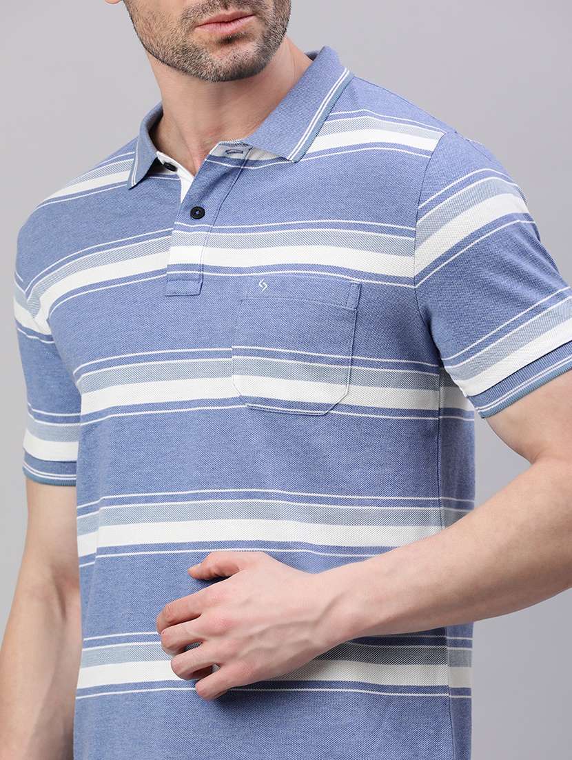 men striped short sleeve regular fit polo t-shirt - 21949213 -  Standard Image - 4