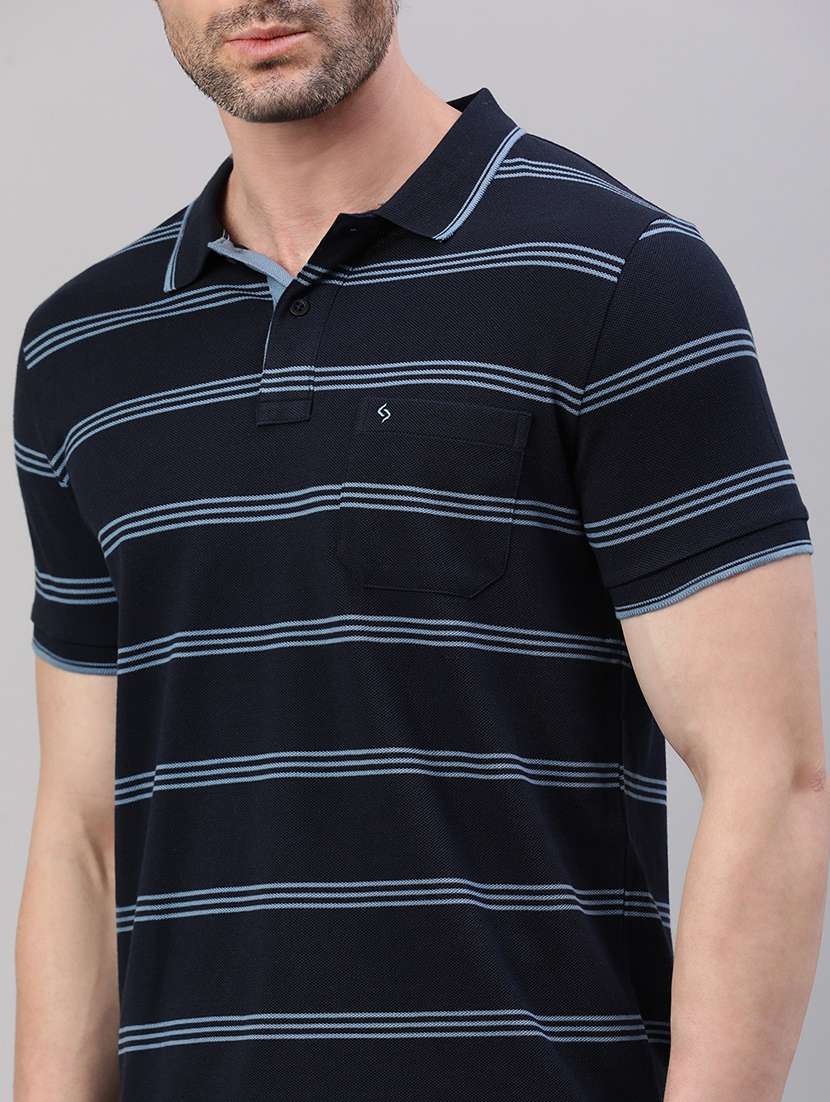 men striped short sleeve regular fit polo t-shirt - 21949217 -  Standard Image - 4