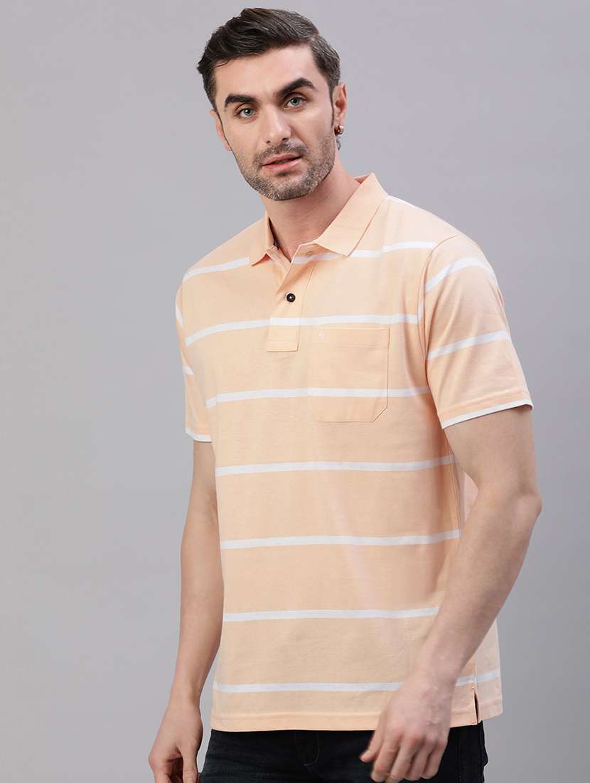 men striped short sleeve regular fit polo t-shirt - 21949219 -  Standard Image - 1
