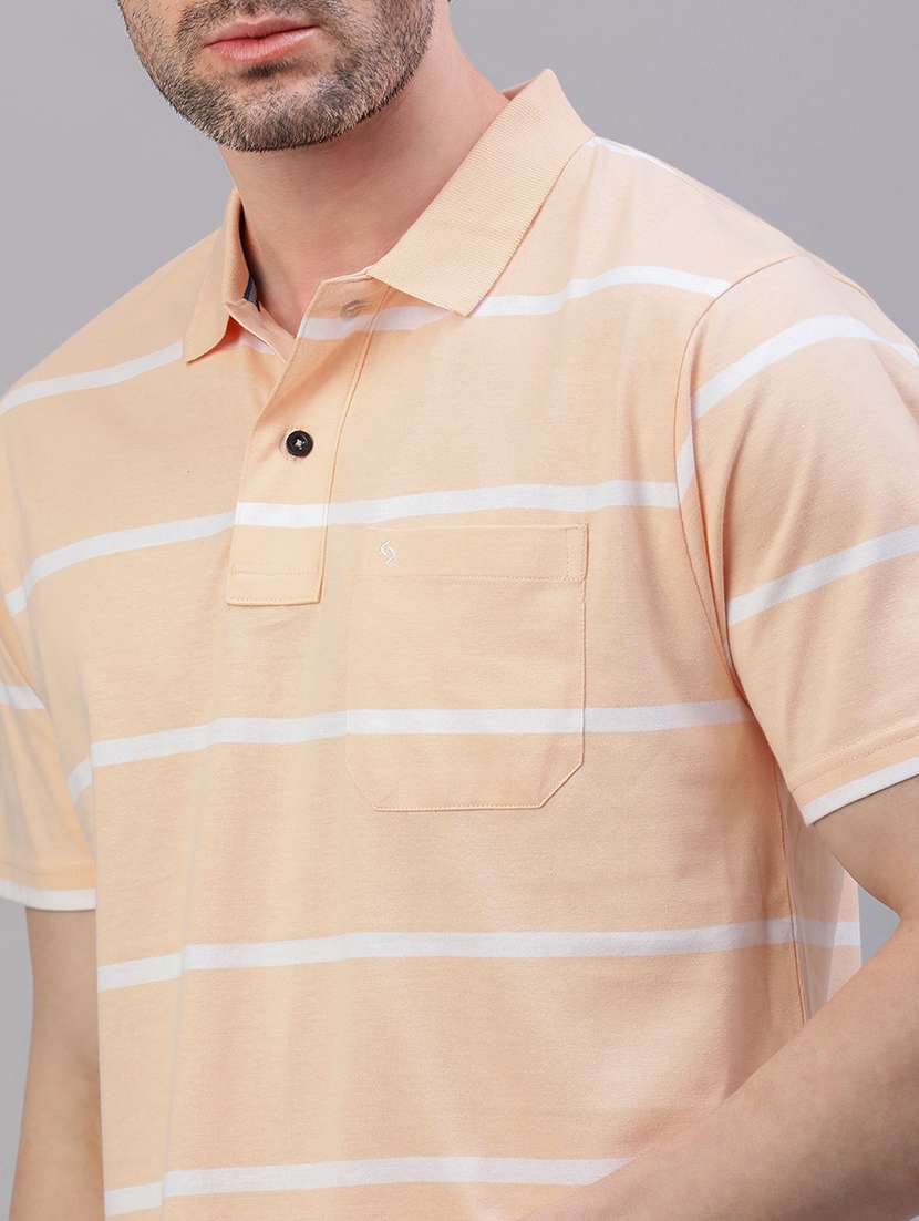 men striped short sleeve regular fit polo t-shirt - 21949219 -  Standard Image - 4