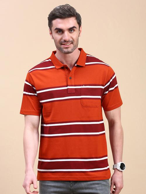 men striped short sleeve regular fit polo t-shirt - 21949221 - Standard Image - 0