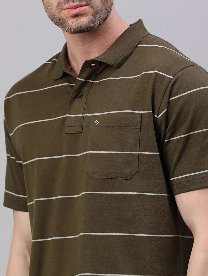 men striped short sleeve regular fit polo t-shirt - 21949223 -  Standard Image - 4