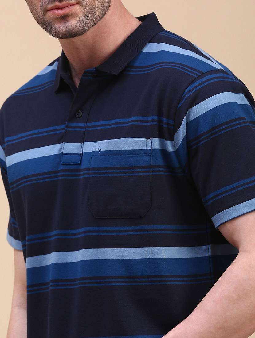 men striped short sleeve regular fit polo t-shirt - 21949225 -  Standard Image - 4