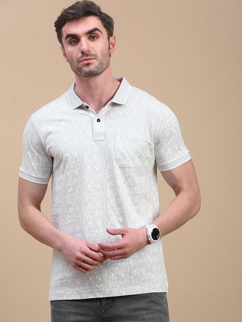 men printed short sleeve slim fit polo t-shirt - 21949230 - Zoom Image - 0