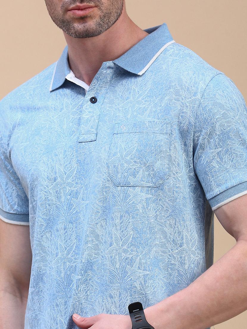 men printed short sleeve slim fit polo t-shirt - 21949231 - Standard Image - 4