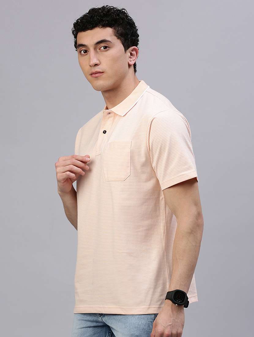 men striped short sleeve slim fit polo t-shirt - 21949232 -  Standard Image - 1