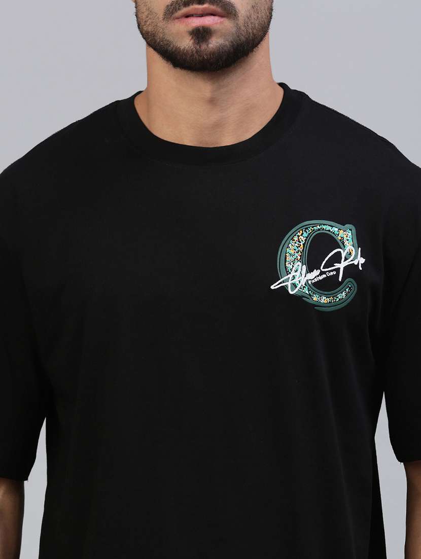 men front & back print round neck oversized t-shirt - 21949234 -  Standard Image - 4