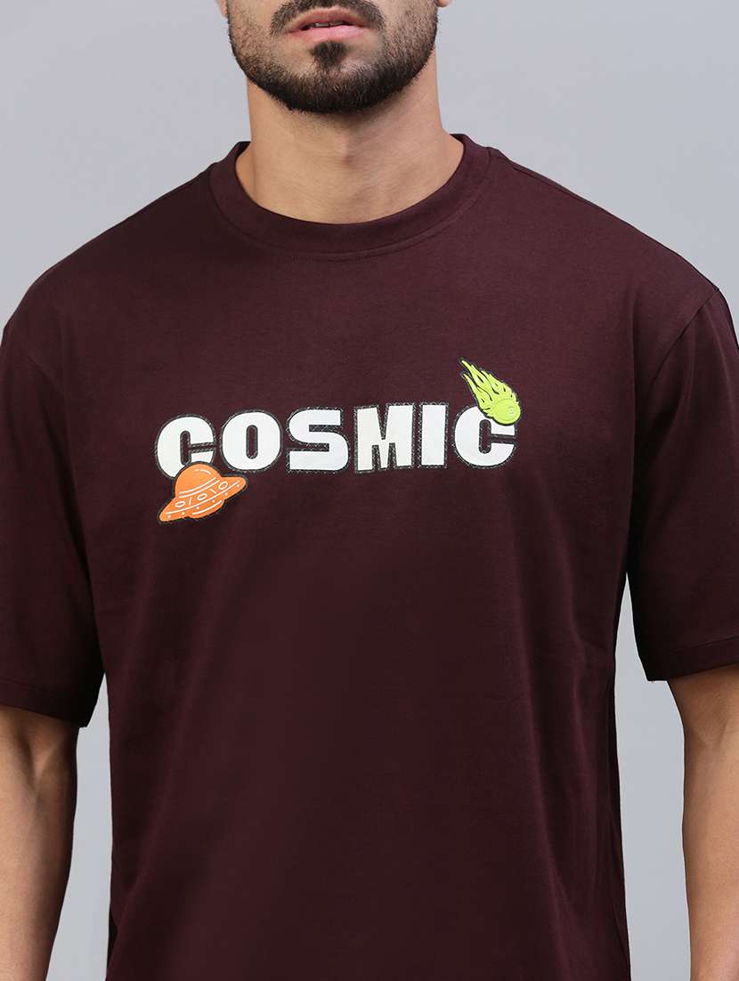 men front & back print round neck oversized t-shirt - 21949235 -  Standard Image - 4