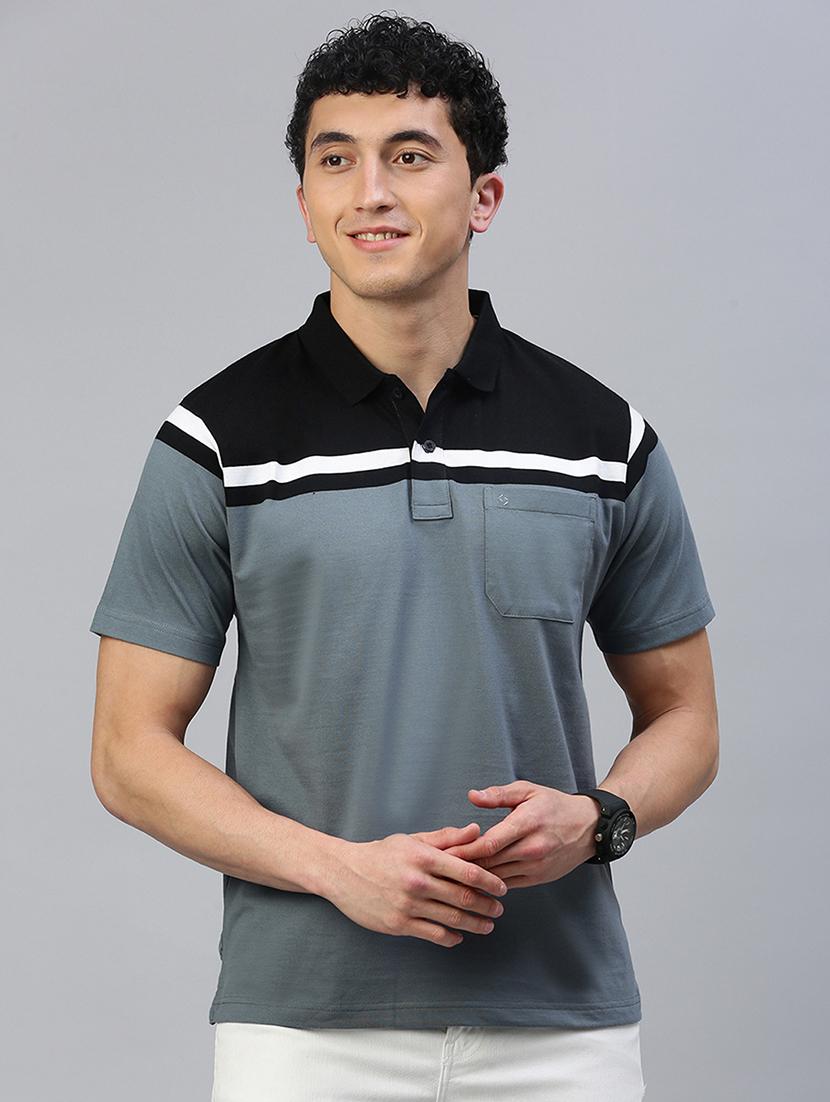 men color block short sleeve regular fit polo t-shirt - 21949246 - Zoom Image - 0