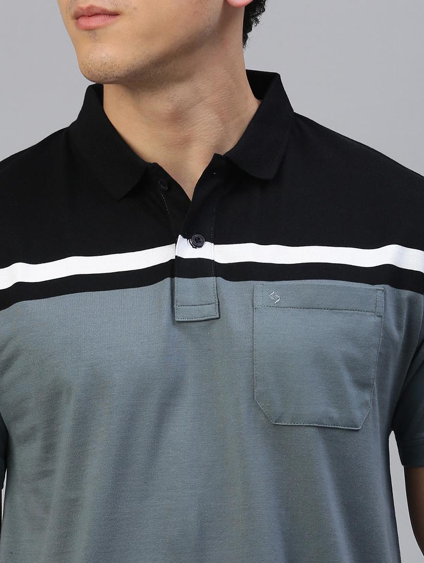 men color block short sleeve regular fit polo t-shirt - 21949246 - Standard Image - 4
