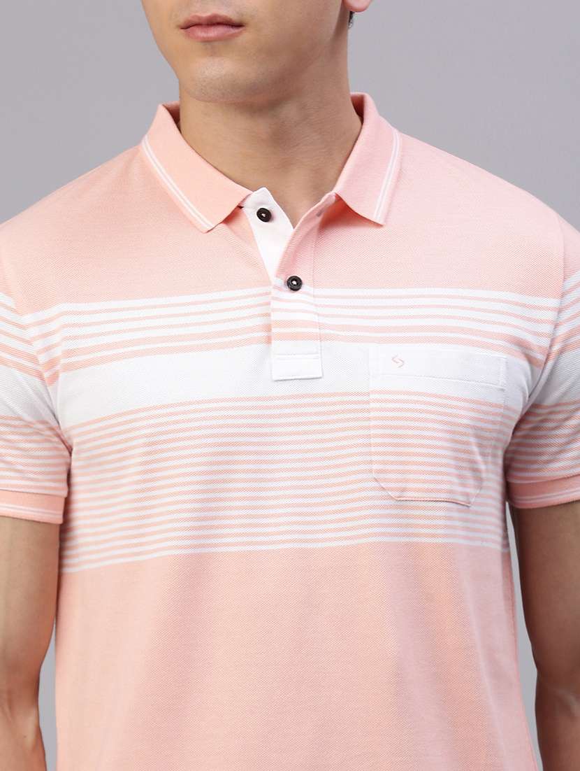 men striped short sleeve regular fit polo t-shirt - 21949248 -  Standard Image - 4
