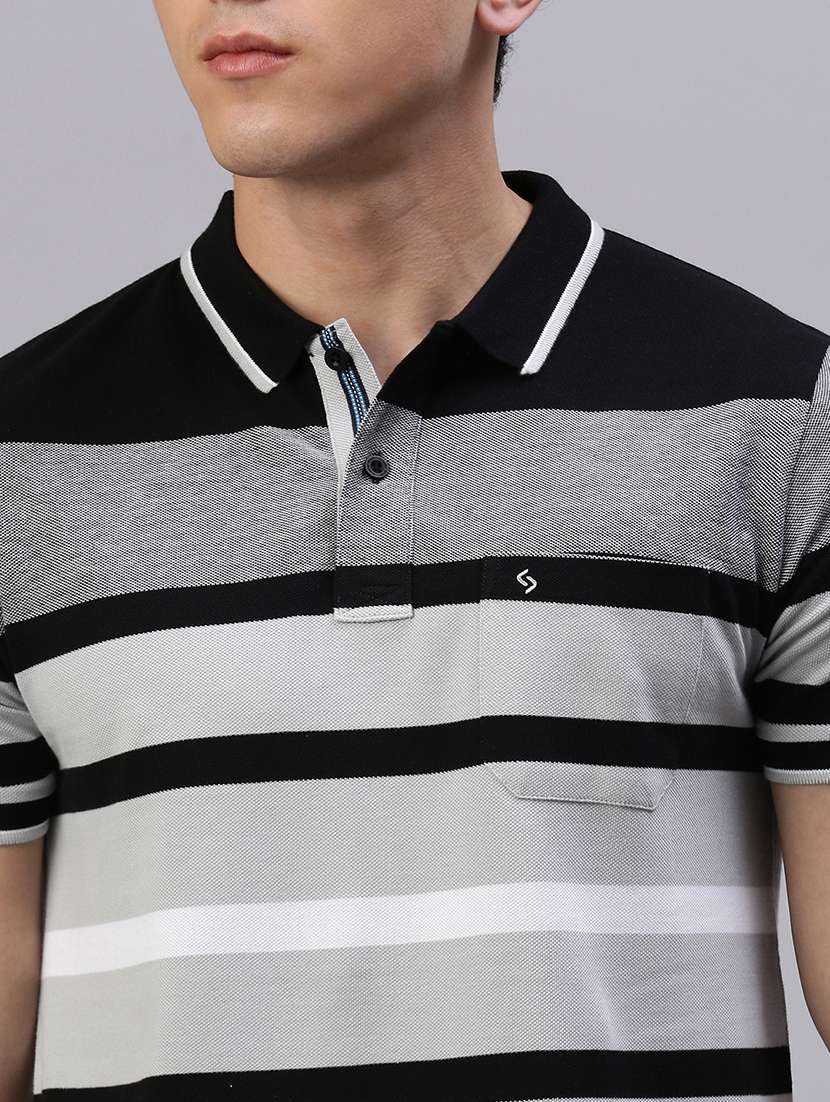 men striped short sleeve regular fit polo t-shirt - 21949249 -  Standard Image - 4