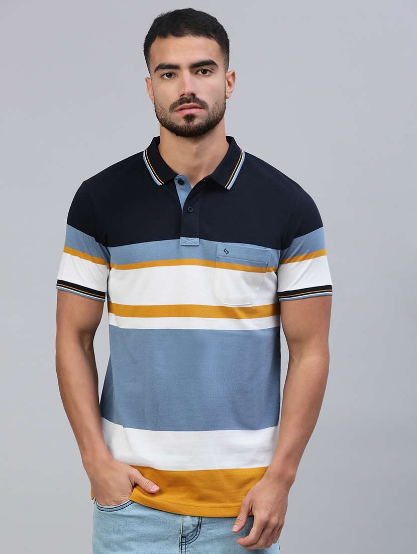 men color block short sleeve regular fit polo t-shirt