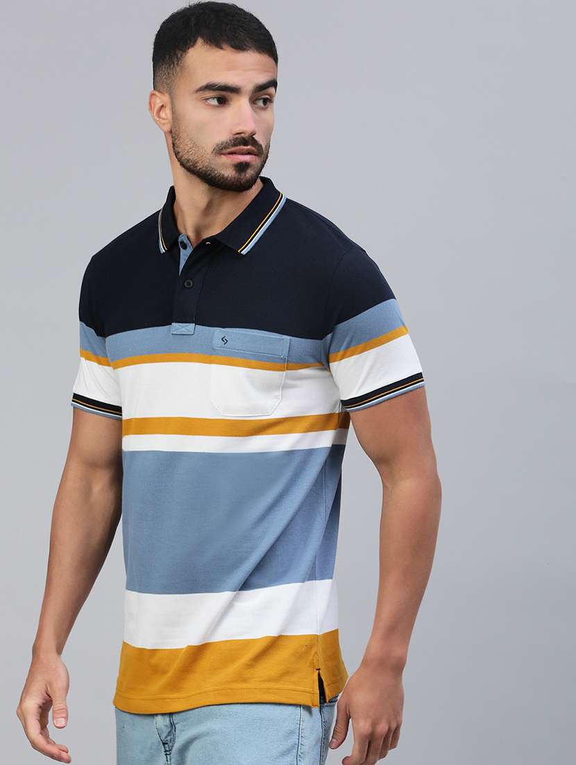 men color block short sleeve regular fit polo t-shirt - 21949250 -  Standard Image - 1