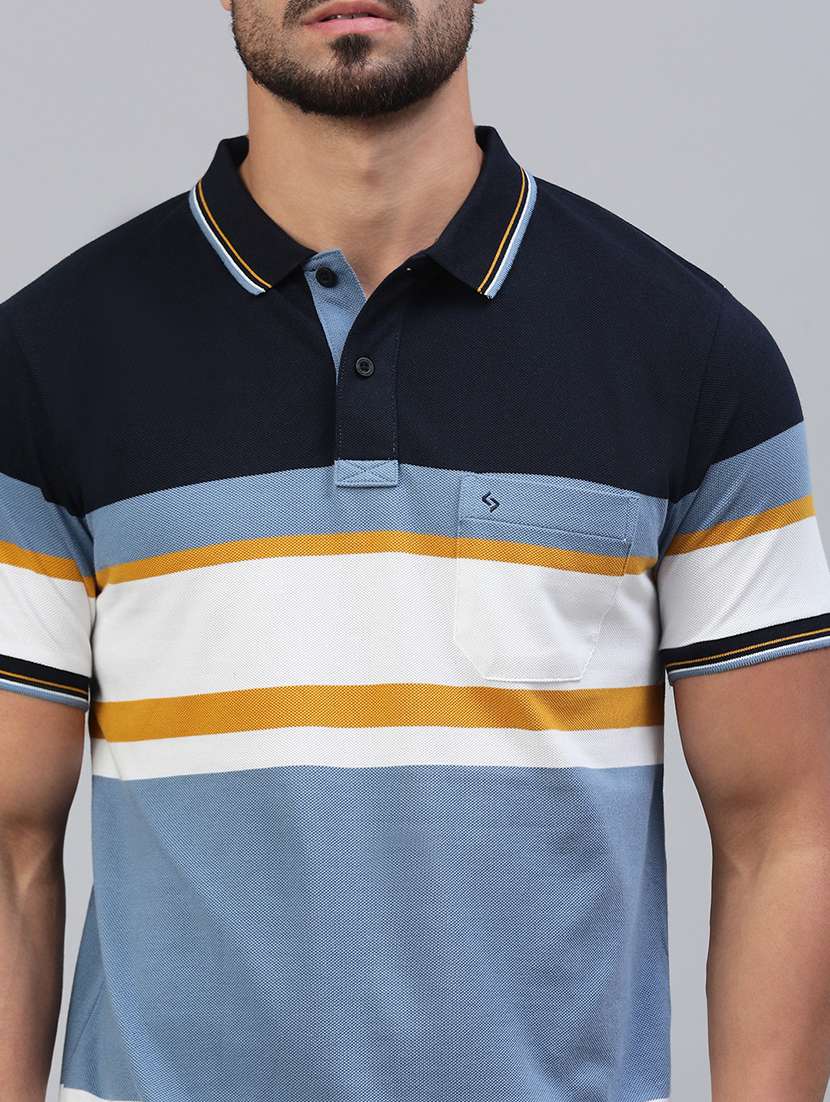 men color block short sleeve regular fit polo t-shirt - 21949250 -  Standard Image - 4