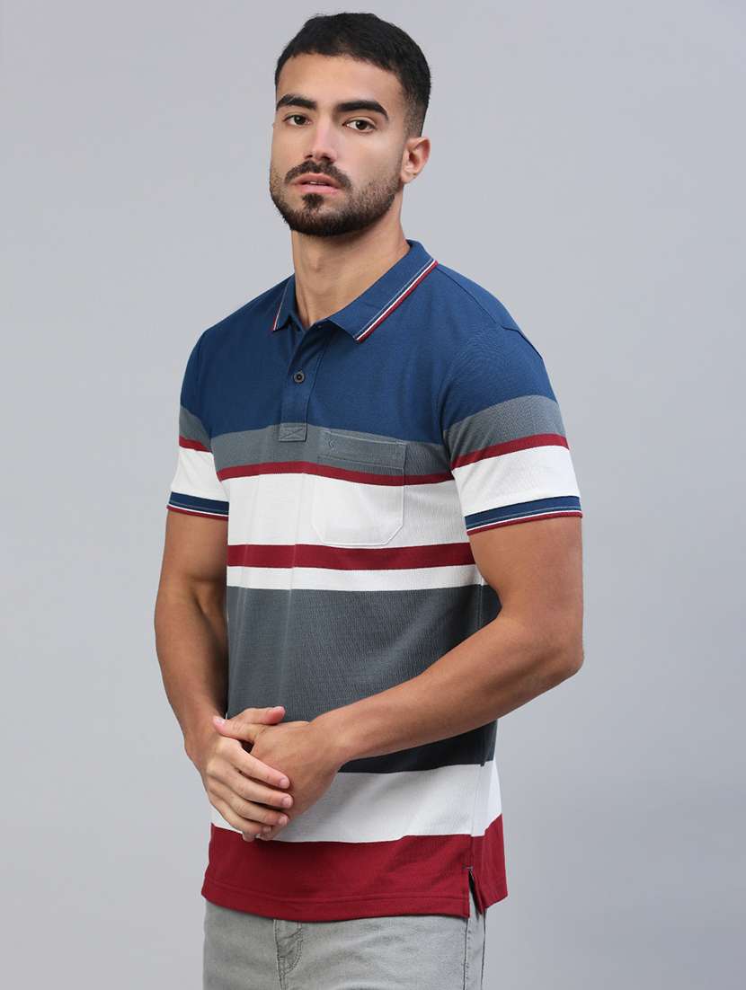 men color block short sleeve regular fit polo t-shirt - 21949251 -  Standard Image - 1