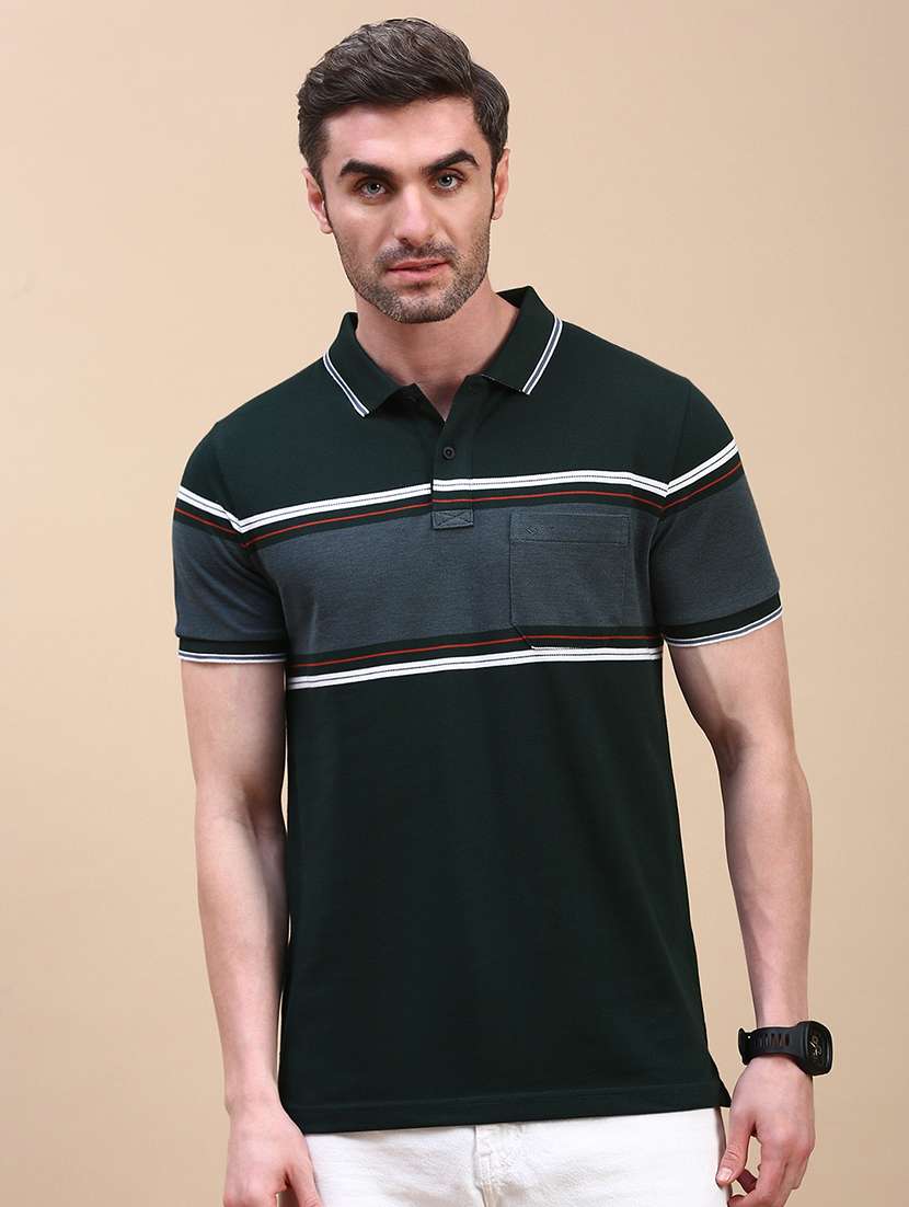 men color block short sleeve regular fit polo t-shirt