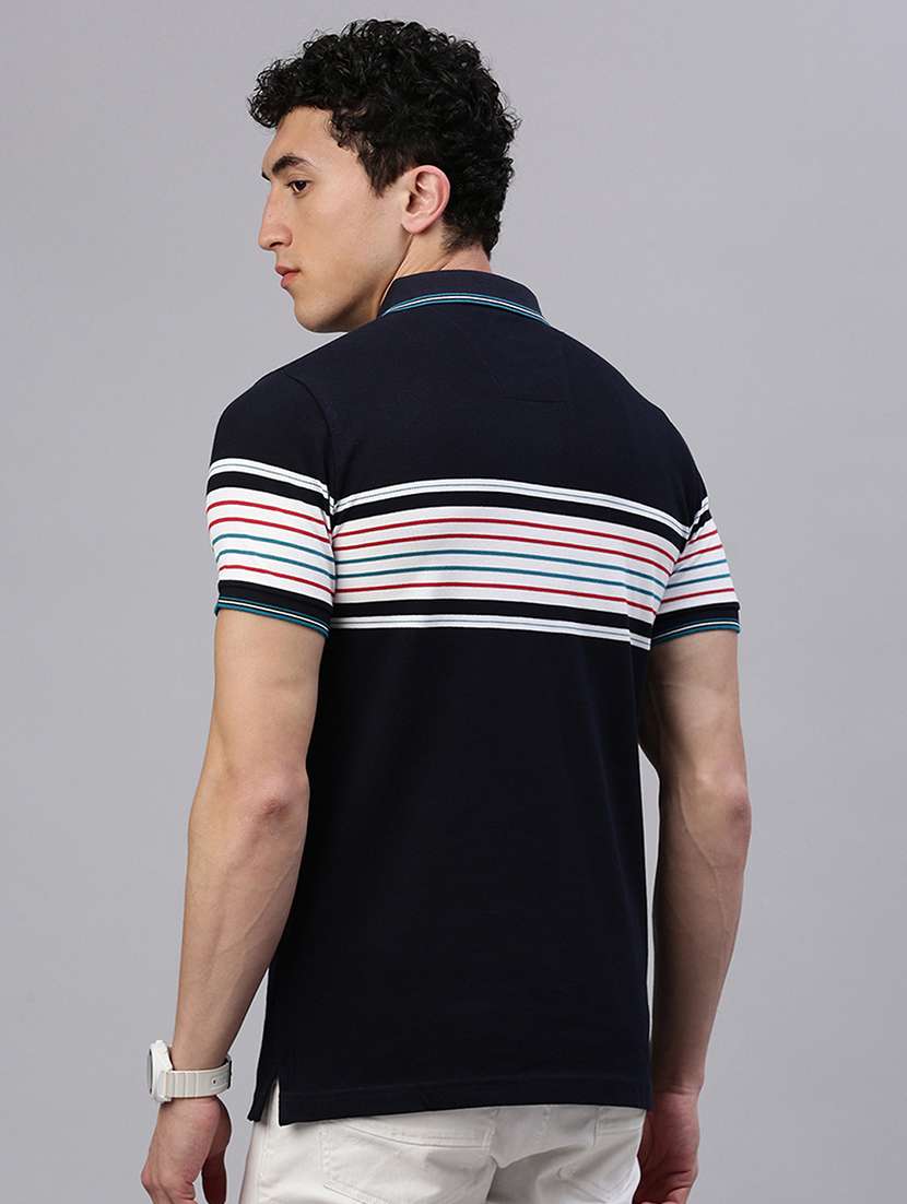 men striped short sleeve regular fit polo t-shirt - 21949255 -  Standard Image - 1
