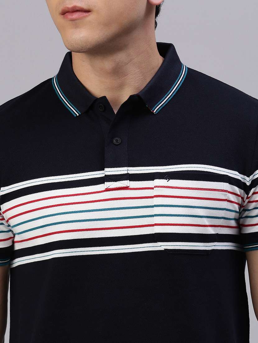men striped short sleeve regular fit polo t-shirt - 21949255 -  Standard Image - 4