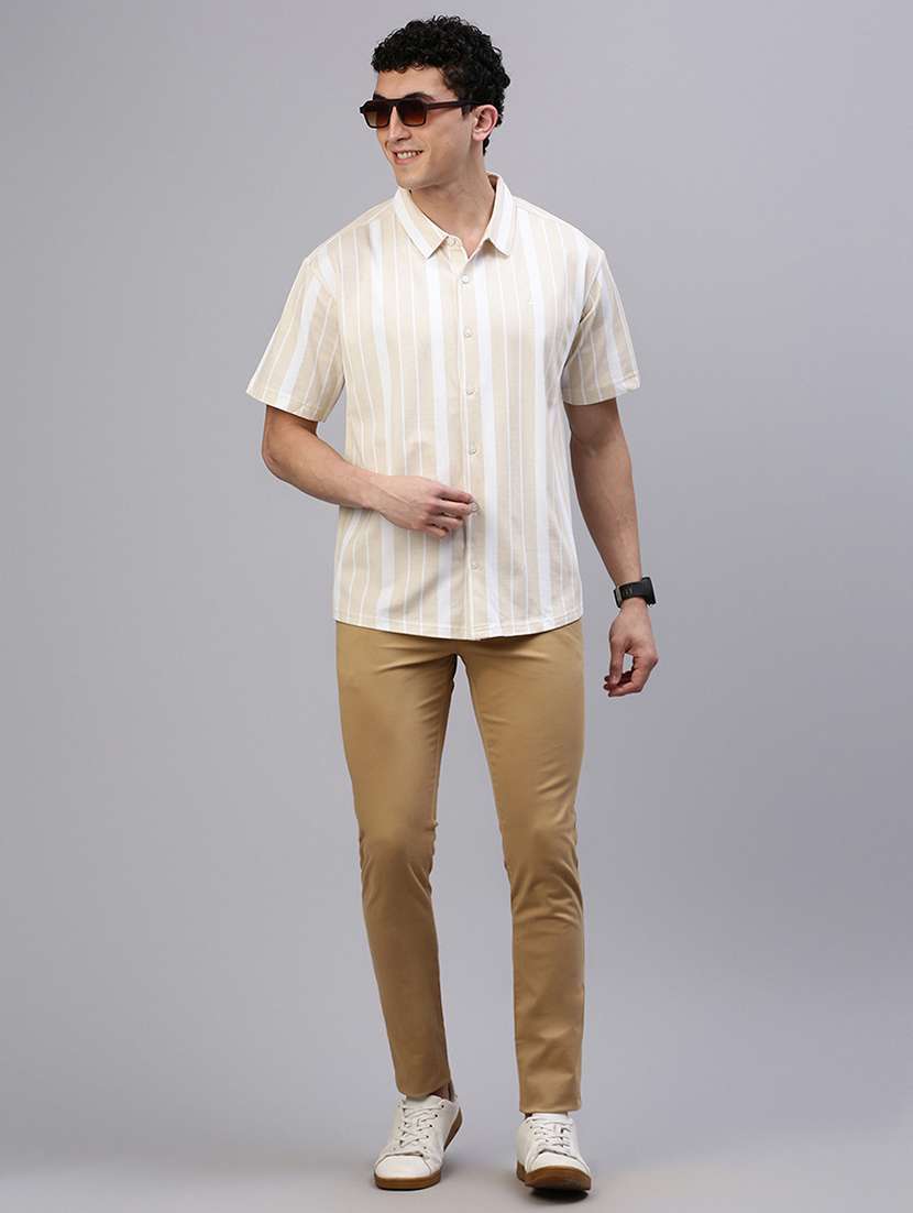 men striped short sleeve regular fit casual shirt - 21949256 -  Standard Image - 4