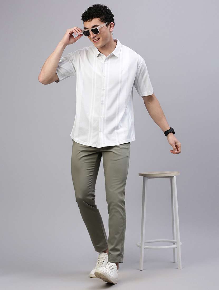 men striped short sleeve regular fit casual shirt - 21949258 -  Standard Image - 4