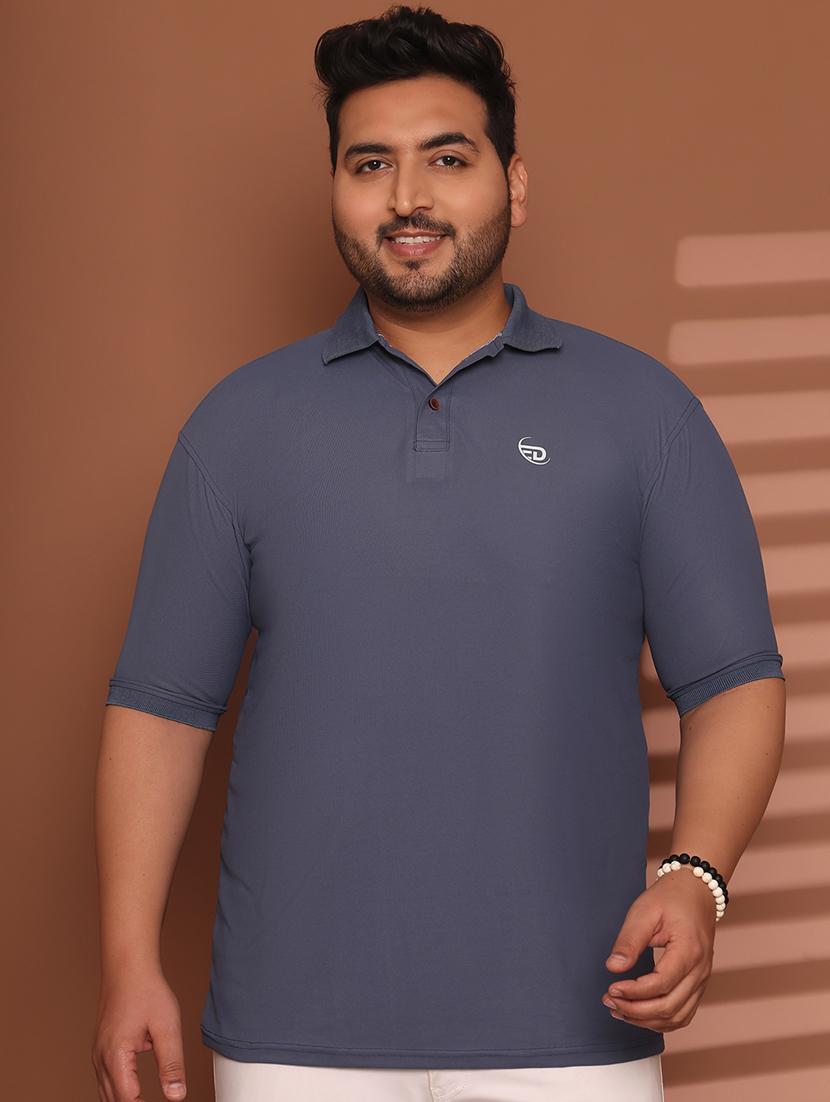 men plus size solid short sleeve regular fit polo t-shirt - 21949265 - Zoom Image - 0