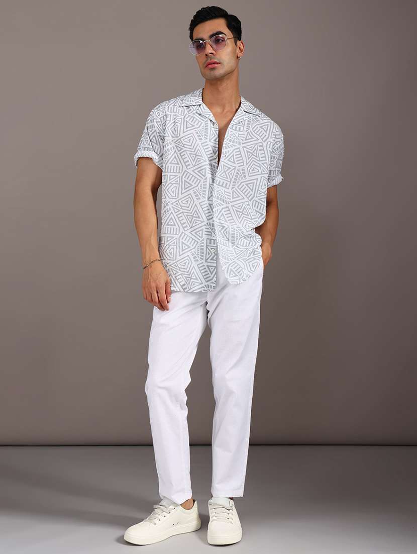 men solid mid rise chinos casual trouser - 21949382 -  Standard Image - 4
